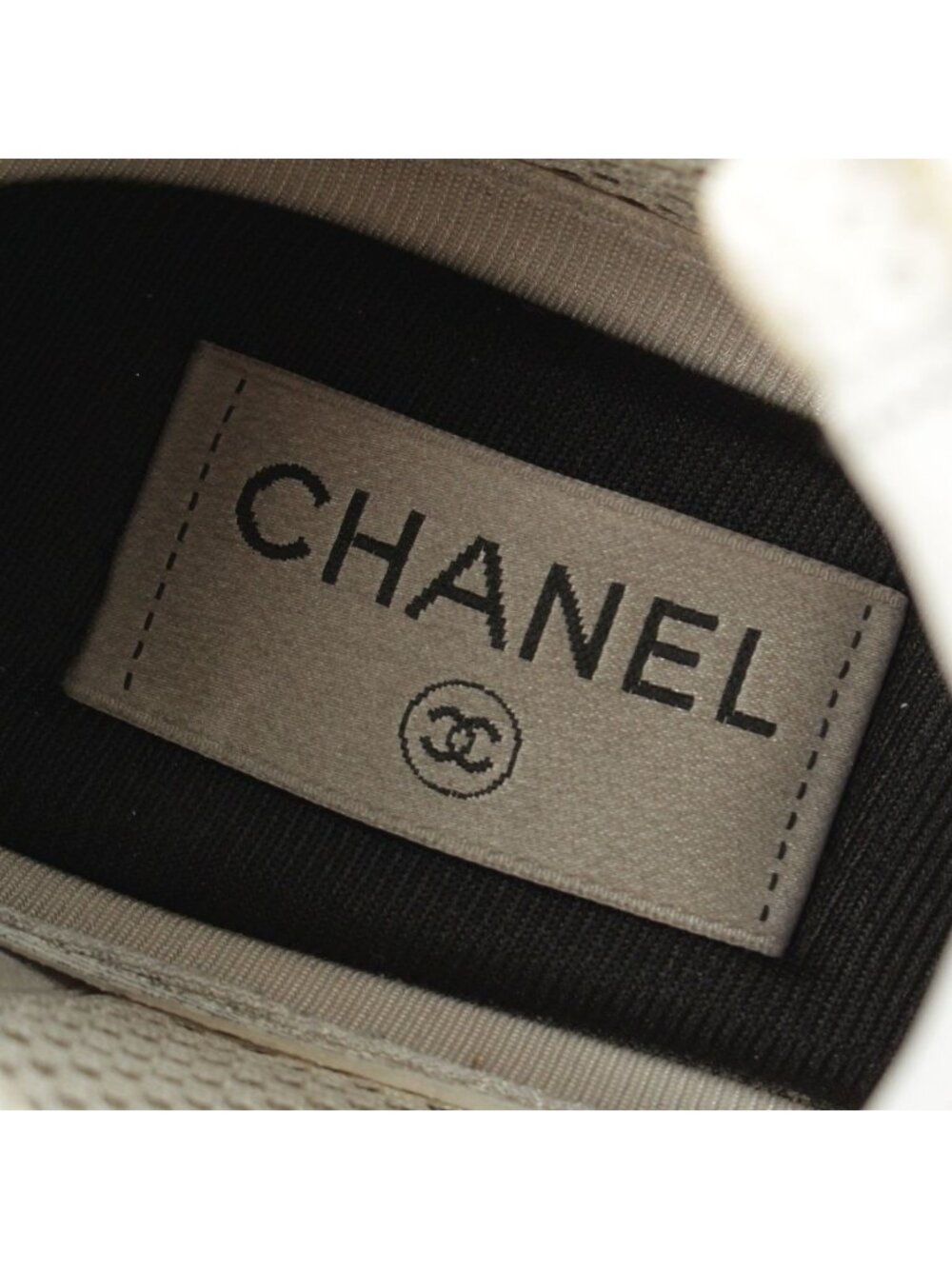 Chanel Mesh CC Logo Sneakers Low Cut Silver White - Picture 7 of 10